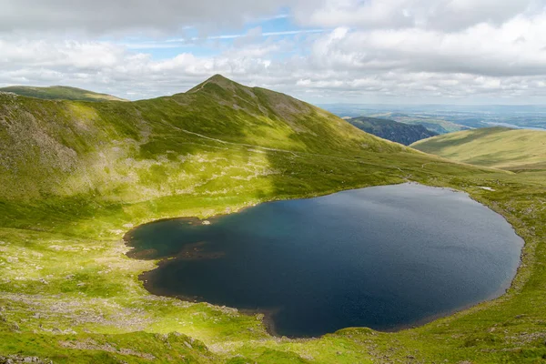 National Park Lake District, Helvellyn Hills, view while climbing Lake Thirlmere and Red Tarm, crossing Striding Edge and Swirral Edge during fog, 2022.