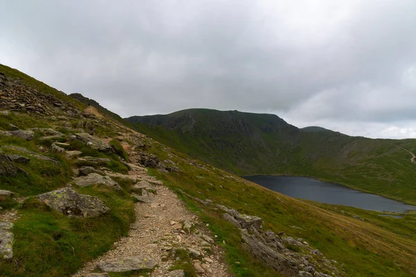 National Park Lake District Helvellyn Hills View While Climbing Lake — Stockfoto