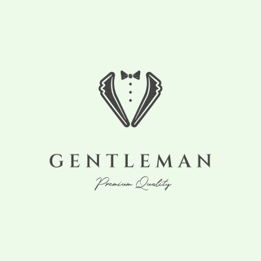 Kibar adam vintage logo minimalist vektör illüstrasyon tasarımı