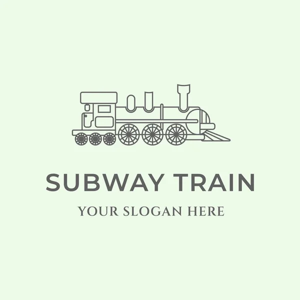 Subway Train Line Art Icon Logo Minimalist Vector Illustration Design — Stock Vector