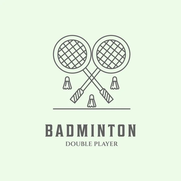badminton çizgisi sanat logosu minimalist tasarım ikonu vektörü