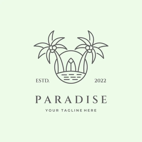 ikon cenneti minimalist sörf logosu izole edilmiş çizgi sanat vektörü tasarımı