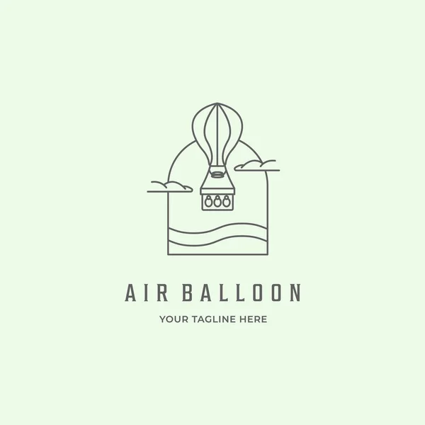 hava balonu vektör logosu vintage minimalist simge gökyüzü