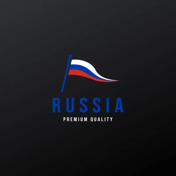 Flagpole Russian Flag Logo Icon Vector Illustration Design — Stock Vector