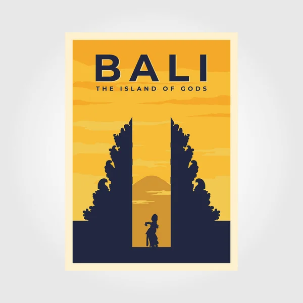 Bali Die Insel Der Götter Provinz Indonesien Vintage Poster Culture — Stockvektor