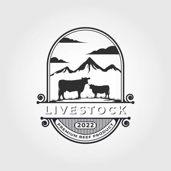 Angus Farm Logo Inspiration Flat Design Vector Illustration Concept — Stock Vector