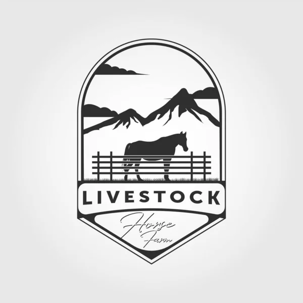 Häst Ranch Farm Djur Logotyp Inspiration Platt Design Koncept För — Stock vektor