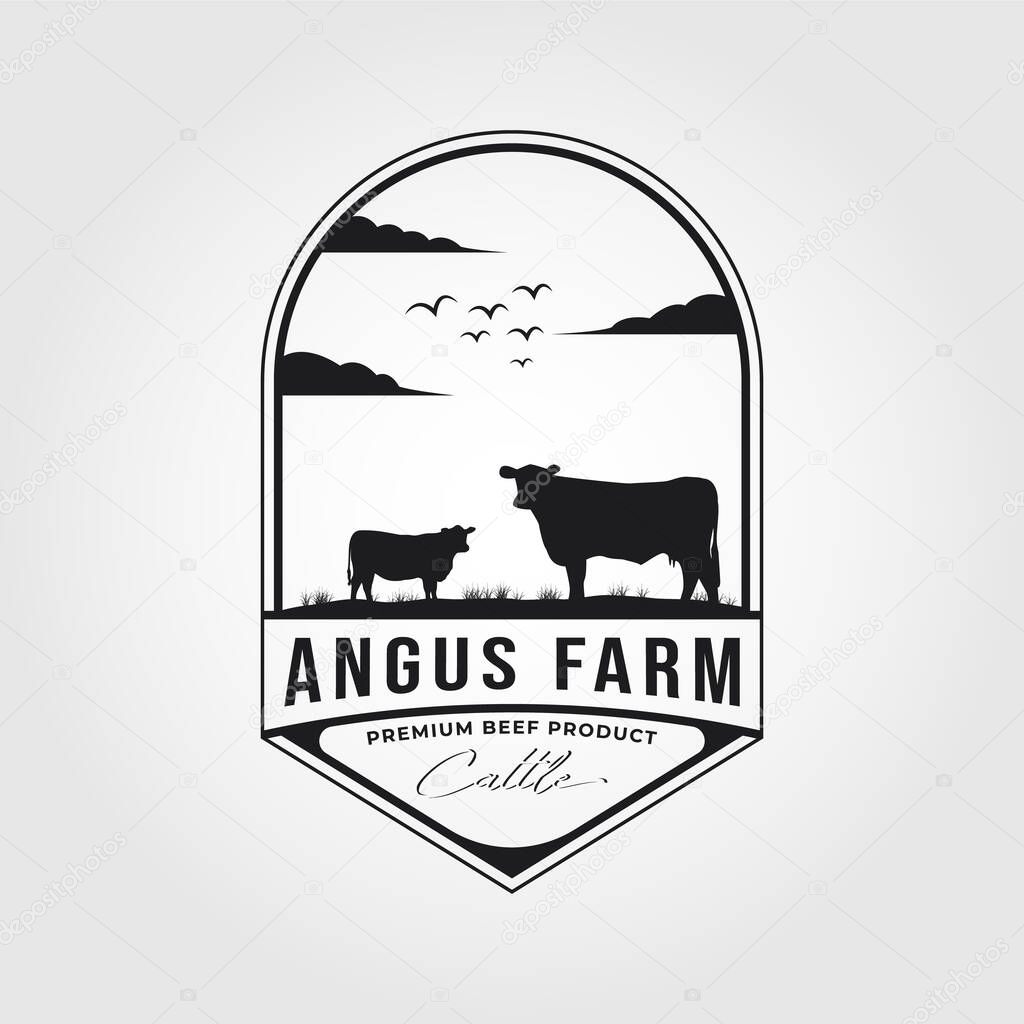 Angus farm logo inspiration. Flat design. Vector illustration concept