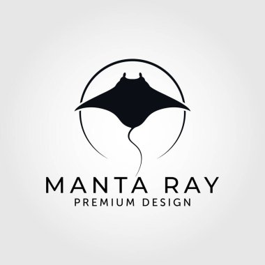 siyah manta ışını logo vektör çizimi tasarımı