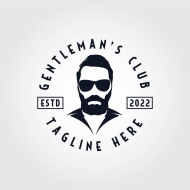 Beyefendi kulübü logosu vintage tasarım Vektör illüstrasyonu.