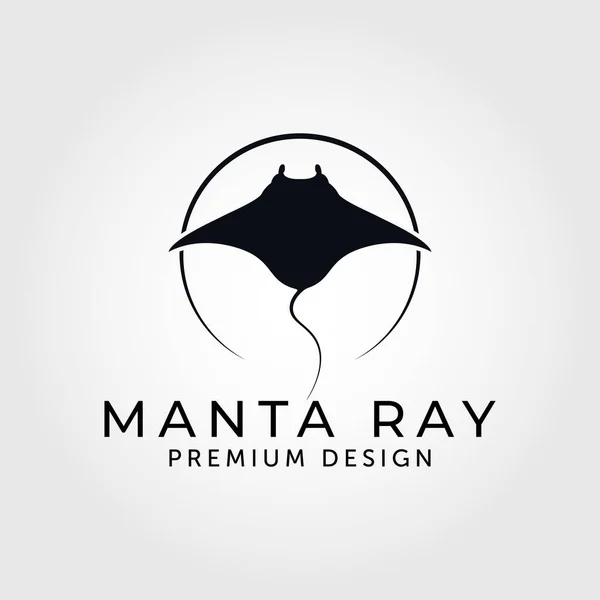 Μαύρο Λογότυπο Manta Ray Διάνυσμα Εικονογράφηση Σχεδιασμό — Διανυσματικό Αρχείο