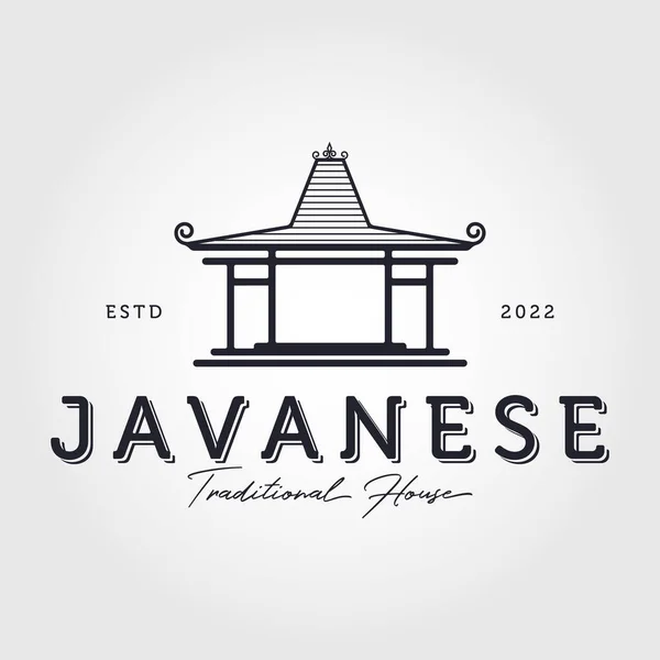 Joglo Javanês Tradicional Casa Vetor Design Ilustração —  Vetores de Stock