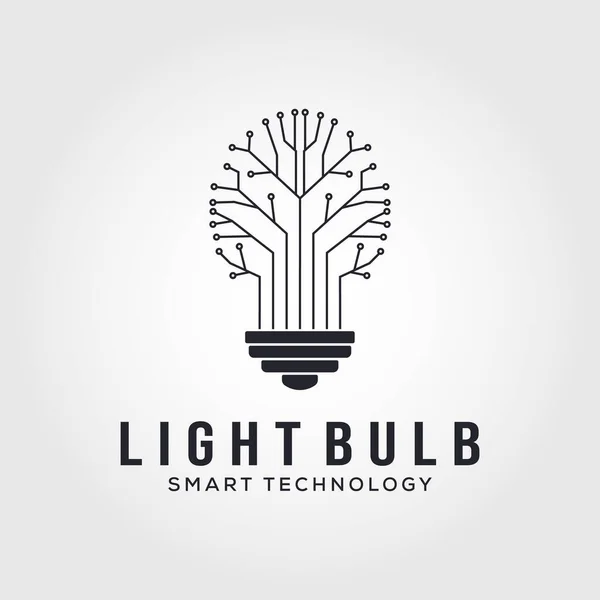 Технология Лампочек Схеме Логотипа Иконка Электрическое Освещение — стоковый вектор