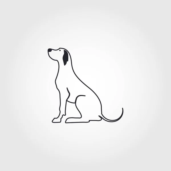 Dog Line Icon Vector Design Illustration Simple Dog Line Art — Stok Vektör