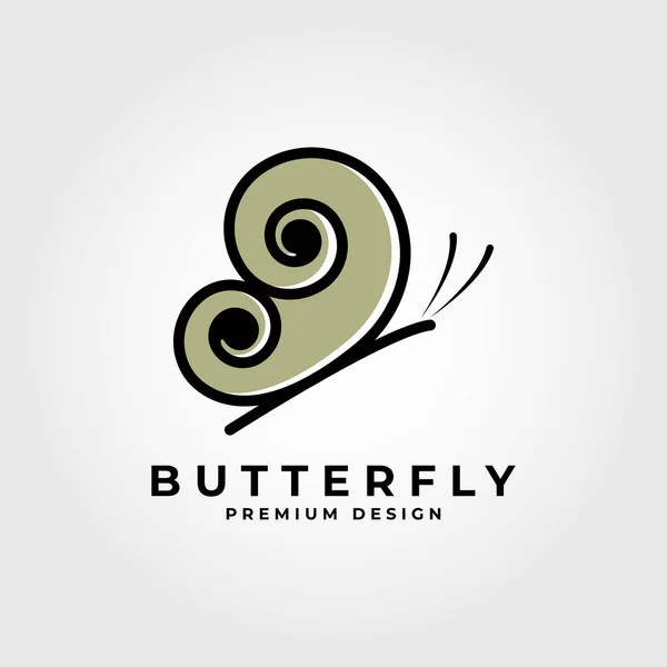 Minimalist Butterfly Logo Premium Quality Line Art Design Vector Illustration — 스톡 벡터