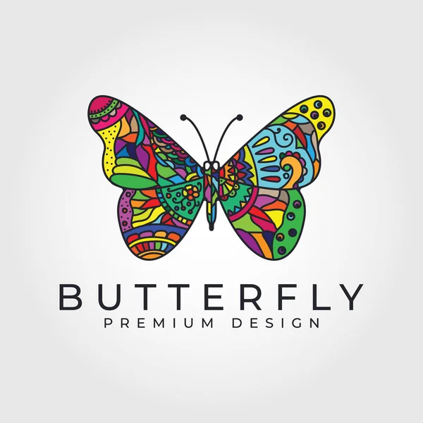Butterfly Logo Multicolored Rainbow Abstract Butterfly Vector Illustration Design — Archivo Imágenes Vectoriales