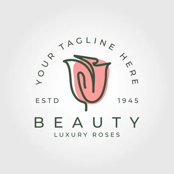 Simple Rose Flower Icon Logo Vector Illustration Design — 스톡 벡터