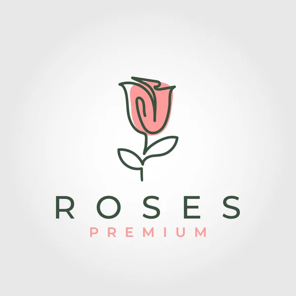 Rose Flower Simple Logo Symbol Vector Icon Illustration Design — Vettoriale Stock