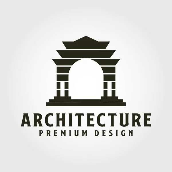 Temple Gate Logo Vector Illustration Design — Stockový vektor