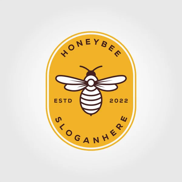 Логотипы Медоносных Пчёл Маркировки Медовых Продуктов Пчеловодства — стоковый вектор