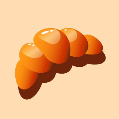 Bej arka planda izole edilmiş basit bir kruvasan..