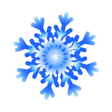 Mavi donmuş X-mas güzel kar taneciği vektör çizimi beyaz arkaplanda izole.