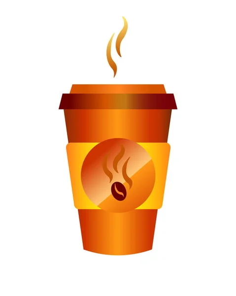 Aromakaffee Mit Koffein Engen Kartonbechern Zum Mitnehmen Heißes Morgendliches Fast — Stockvektor