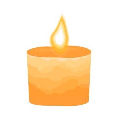 Vector candlelight illustration isolated on white background.