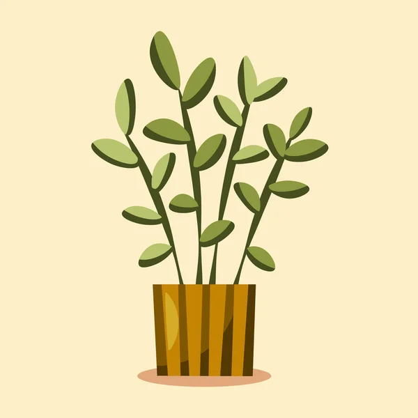 Indoor Plant Flat Style Vector Illustration — Vector de stock