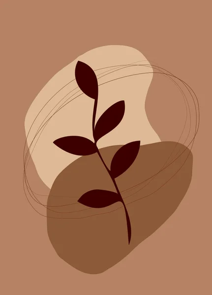 アブストラクト植物ポスターアートシンプルな平面 — ストックベクタ
