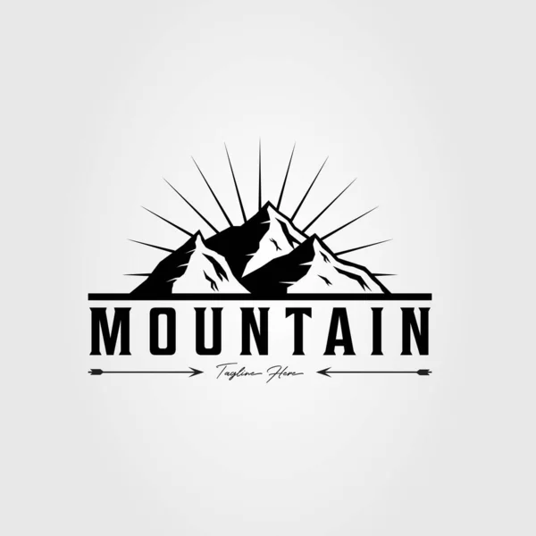 Trzy Wspaniałe Górski Krajobraz Logo Wektor Ilustracja Projekt — Wektor stockowy
