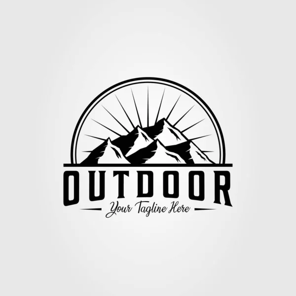 Vintage Berg Und Outdoor Abenteuer Logo Vektor Illustration Design — Stockvektor