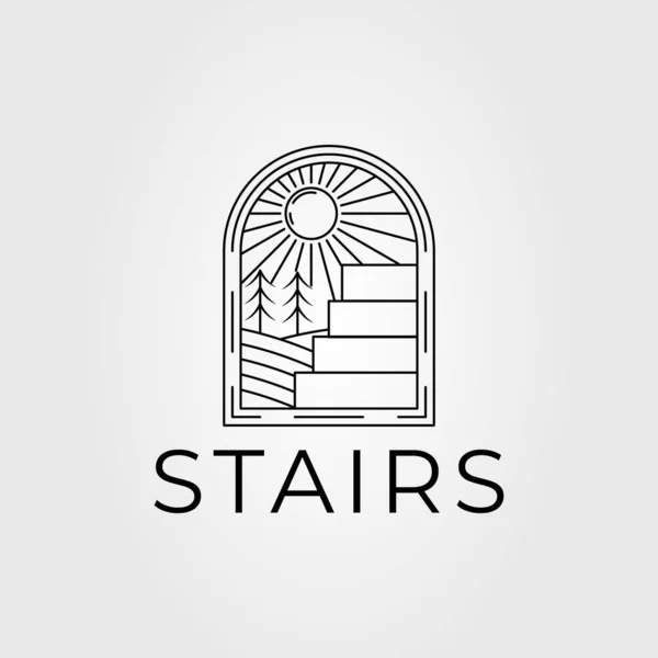 Рисунок Лестницы Лестницы Векторным Дизайном Логотипа Природы Стоковая Иллюстрация