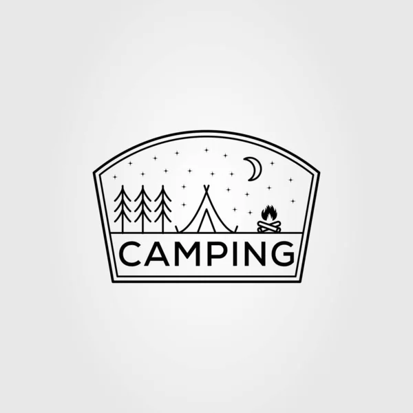 Campamento Tienda Noche Camping Logo Vector Ilustración Diseño — Vector de stock