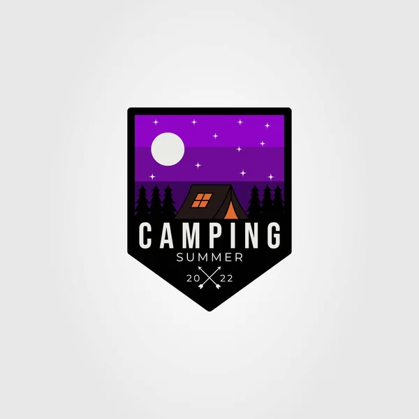 Camping Aire Libre Emblema Aventura Logotipo Vector Ilustración Diseño — Vector de stock