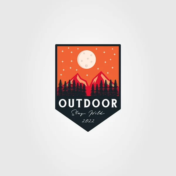 Дизайн Векторной Иллюстрации Логотипа Приключенческого Леса Горы — стоковый вектор