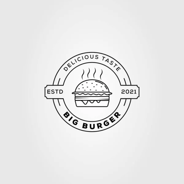 Hot Burger Hamburger Sandwich Logo Vector Illustration Design — Stock Vector