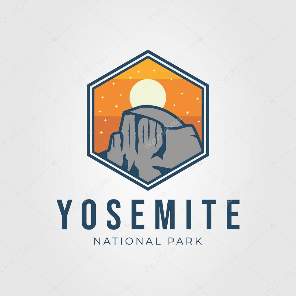 Yosemite national park badge logo vector illustration design