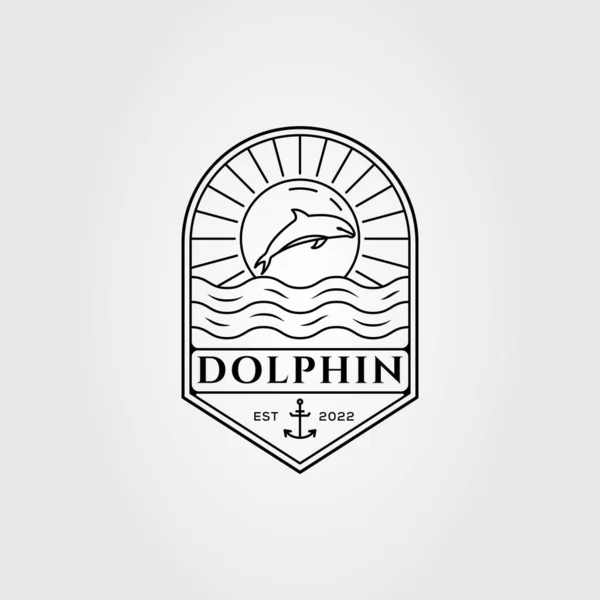 Δελφίνι Φάλαινα Καρχαρίας Στον Ωκεανό Λογότυπο Διάνυσμα Σχέδιο Απεικόνισης — Διανυσματικό Αρχείο