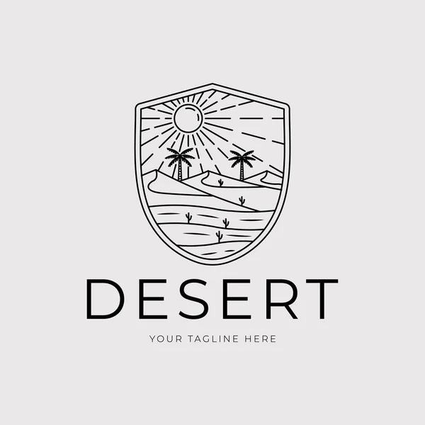 Векторный Дизайн Логотипа Величественной Пустыни Пустыни — стоковый вектор