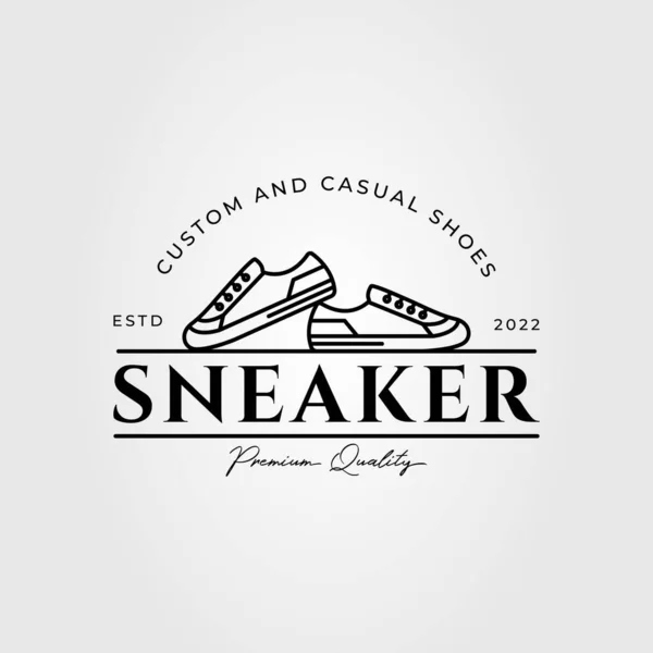 Sneaker Schoen Casual Schoeisel Logo Vector Illustratie Ontwerp — Stockvector