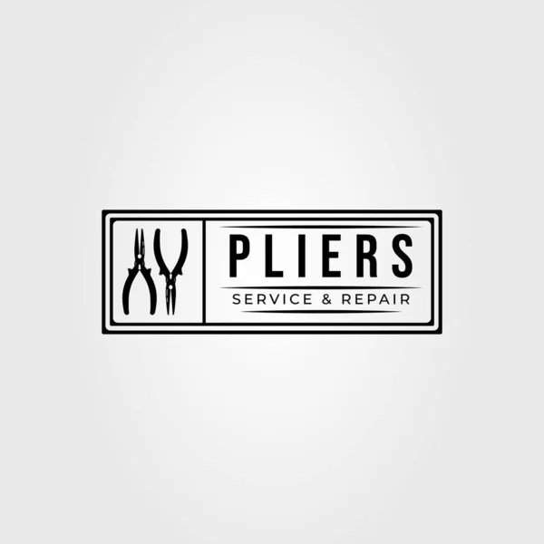 Silhouette Pliers Pincers Toolkit Logo Vector Illustration Design — 스톡 벡터