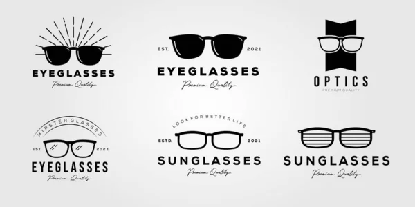 Jeu Lunettes Soleil Lunettes Logo Lunettes Dessin Illustration Vectoriel — Image vectorielle