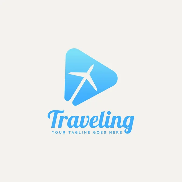 stock vector traveling flight tour minimalist flat logo template vector illustration design. simple modern tour, holiday, transportation app icon logo concept