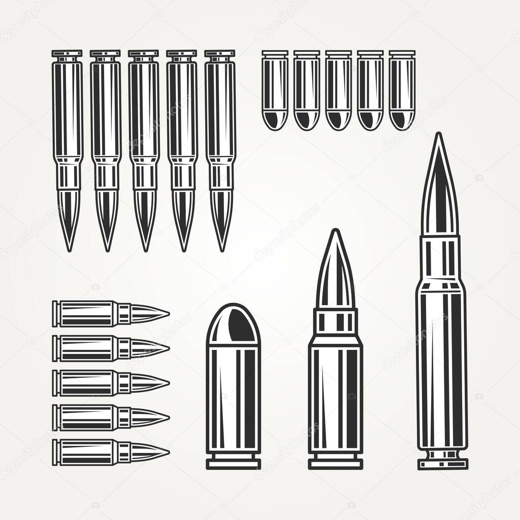 set of vintage bullet vector template