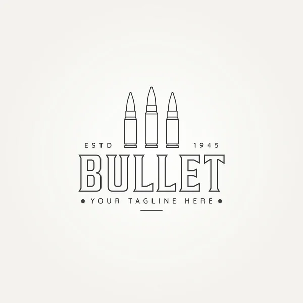 Modern Militär Kula Ammunition Enkel Minimalistisk Linje Konst Märke Logotyp — Stock vektor