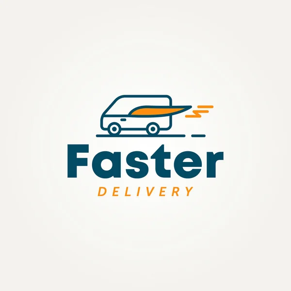 Faster Delivery Simple Logo Template Vector Illustration Design Delivery Van — Stock Vector