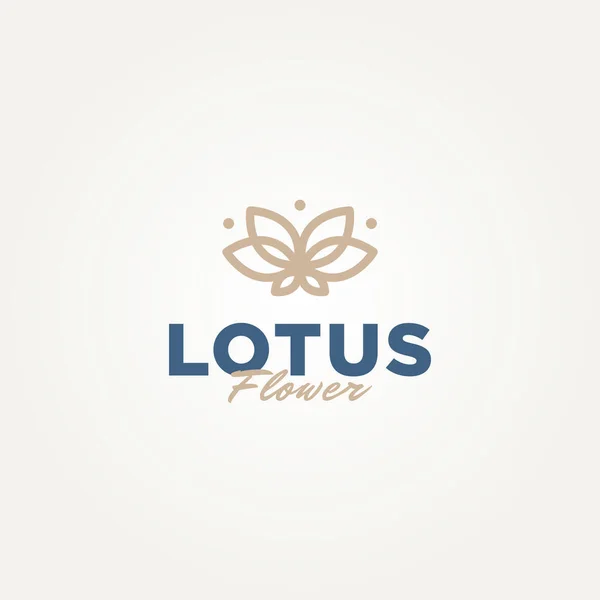 Minimalist Beauty Lotus Flower Line Art Logo Template Vector Illustration — Image vectorielle