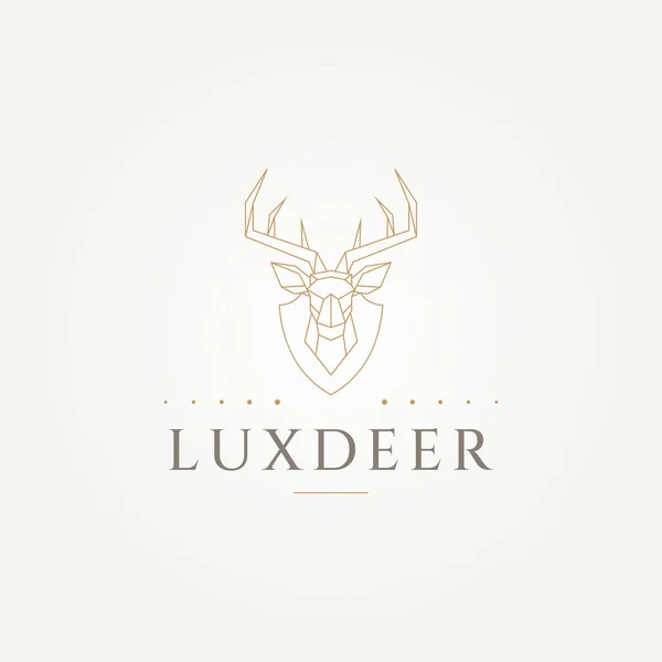 Polygonal Luxurious Deer Head Line Art Icon Logo Template Vector — Stockvektor