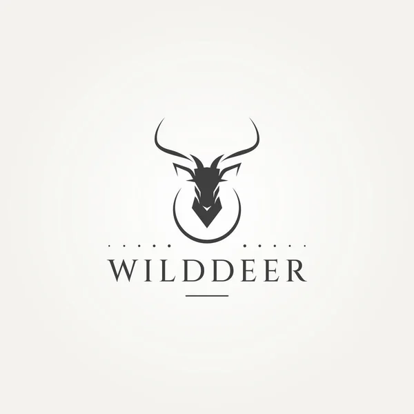 Silhouette Deer Head Icon Logo Template Vector Illustration Design Premium — Archivo Imágenes Vectoriales